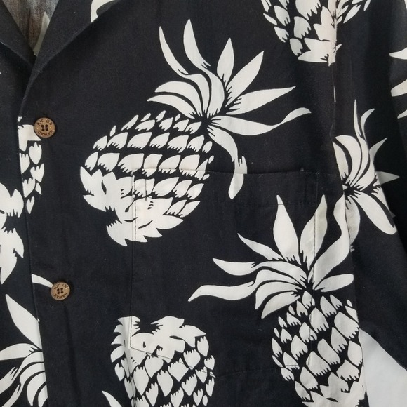 RJC Made In Hawaii Mens XL Black Pineapple Aloha Hawaiian Shirt‎ - Picture 5 of 10